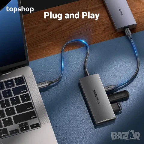 UGREEN хъб 10Gbps USB C към 4 порта USB C 3.2 Gen 2, MacBook Pro 2021/2018, MacBook Air, iPad Pro..., снимка 6 - Кабели и адаптери - 50525154