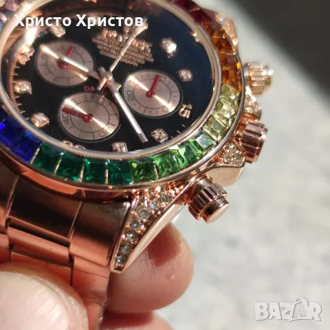 Дамски луксозен часовник Rolex Daytona Rainbow 🌈, снимка 5 - Дамски - 47008555