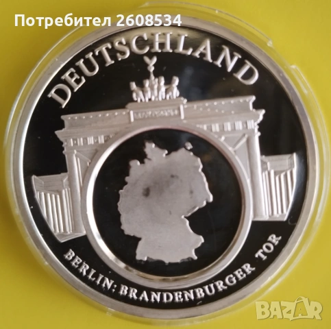 50 ПФЕНИГА 1950 В ПОСРЕБРЕН ПЛАКЕТ , снимка 3 - Нумизматика и бонистика - 53758057