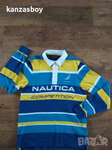 nautica competition striped rugby shirt - страхотна мъжка блуза КАТО НОВА L, снимка 6 - Блузи - 47513817