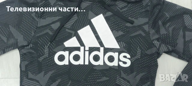 Оригинален мъжки суитшърт Adidas Men's Essentials Allover Print Hoodie GD5489 отличен, снимка 4 - Суичъри - 53304257