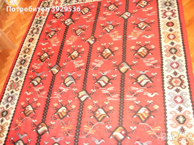 Запазен оригинален чипровски килим с пиленца с размери 165х240см, снимка 6 - Килими - 50023087