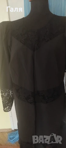 Черна, дълга, елегантна рокля с дантела за повод, снимка 12 - Рокли - 51406594