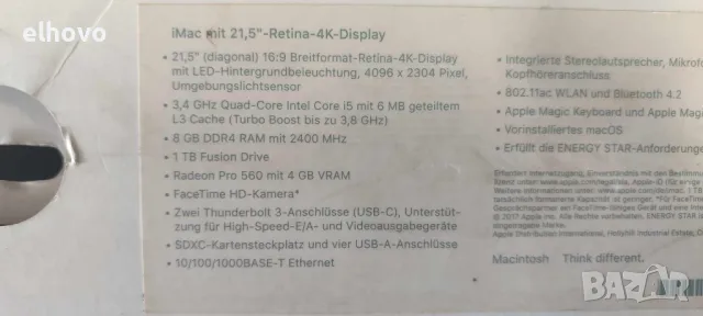 iMac mit 21.5''-Retina-4K-Display, снимка 6 - За дома - 50220717