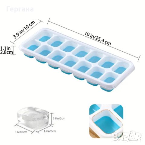 Гъвкава силиконова форма за лед с прозрачен капак, снимка 2 - Аксесоари за кухня - 46385136