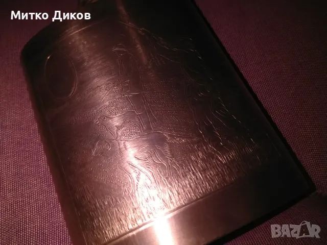 England Sheffield rose  pewter рядка английска флашка павур 8 юза ловен мотив отлична, снимка 3 - Екипировка - 49797961