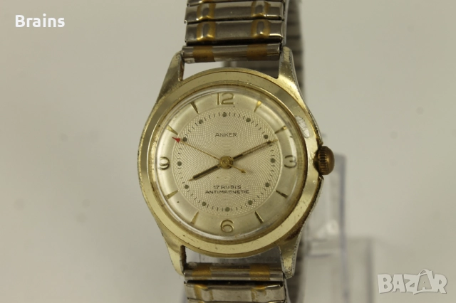 1950's ANKER Стар Немски Позлатен Часовник, снимка 3 - Антикварни и старинни предмети - 51758358