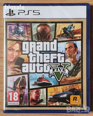 Нов запечатан диск GTA 5 Grand Theft Auto PS5 Playstation Плейстейшън, снимка 1