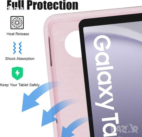 Калъф с клавиатура за Samsung Galaxy Tab A9 8.7" 2023 SM-X110/X115/X117, розов ; син, снимка 9 - Таблети - 46432729