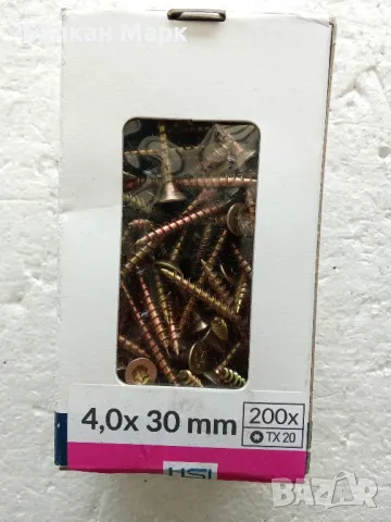 🔩 ВИНТОВЕ TORX ЗА ДЪРВО-ПДЧ,МДФ,OSB-4х30мм- оп.200бр. и 500бр
