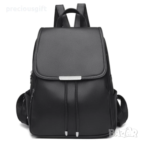 Дамска черна раница, снимка 5 - Раници - 51267588