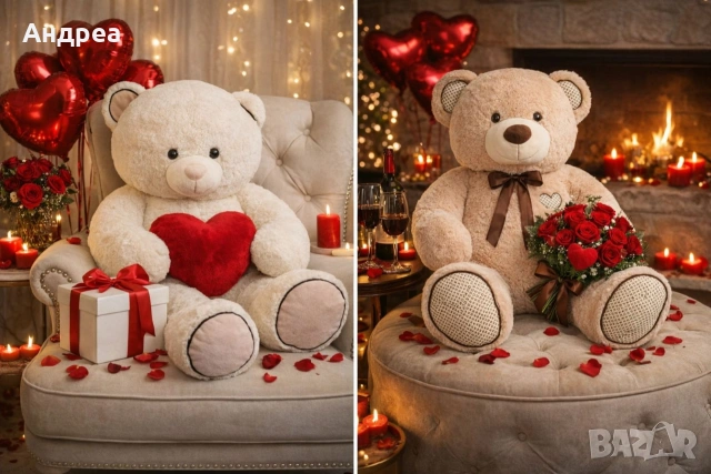 Нов! Голям плюшен Мечок/плюшена мечка/подарък за Св.Валентин, 120 см