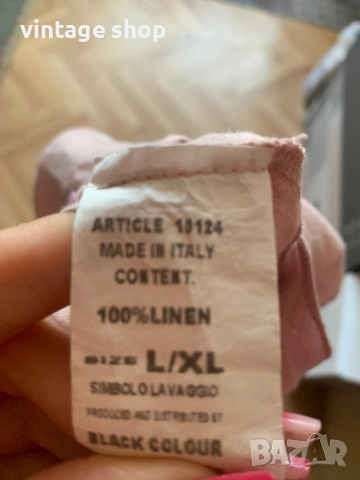 Бледорозова ленена риза с удължени краища , снимка 6 - Ризи - 54139161