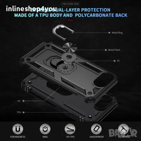 Удароустойчив Кейс RingCase за Apple iPhone 16e - Супер защита, снимка 3 - Калъфи, кейсове - 50179509