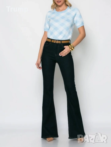 Елегантна дамска блуза с класически десен каре в топли нюанси., снимка 5 - Блузи с дълъг ръкав и пуловери - 54063714