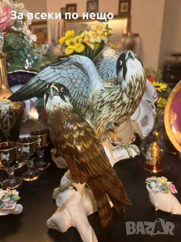 Karl Ens Germany - “ Соколите” уникална красота на семейство птици с височина 35 см Код P1929, снимка 6 - Декорация за дома - 53389087