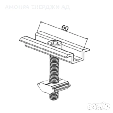 Пакет от 50 броя -клипсове за мини релса среден комплект AR2-MC03-35 за монтаж на соларни панели, снимка 3 - Друга електроника - 49024524