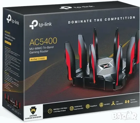 Най-висок клас рутер TP-Link Archer C5400X на намалена цена с гаранция, снимка 2 - Рутери - 49012717