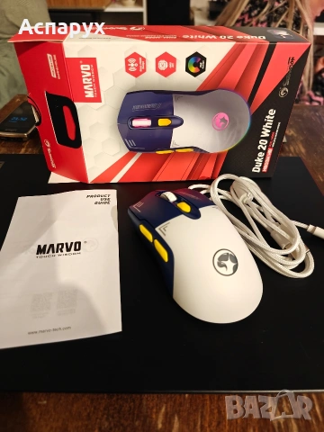 Геймърска мишка Marvo Duke 20 White 
