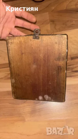 Позлатена Християнска икона гръцки стил 18век, снимка 5 - Икони - 50341567