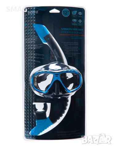Комплект морска маска и шнорхел черен син 12+ години, снимка 2 - Водни спортове - 46279727