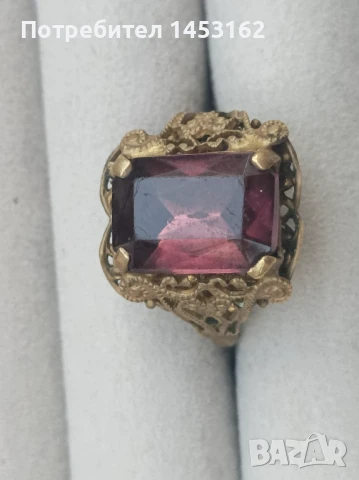 Чешки старинен пръстен , снимка 3 - Пръстени - 50679062