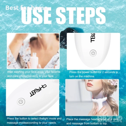 TBPHP Електрически стягащ масажор за лице и шия, снимка 5 - Масажори - 51455509