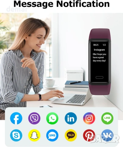 Фитнес часовник с пулсомер, монитор за сън, брояч на крачки, брояч на калории, за Android и iOS, снимка 6 - Смарт гривни - 53982906