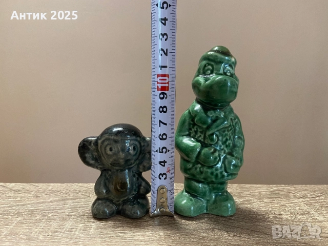 Винтидж керамични статуетки „Крокодил Гена и Чебурашка“, снимка 2 - Антикварни и старинни предмети - 52422716
