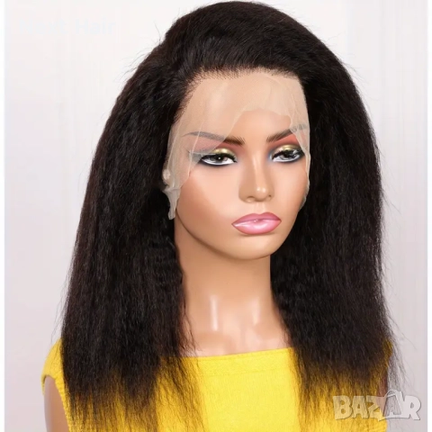 45 см Kinky права обемна перука с дантела 13*4, снимка 2 - Аксесоари за коса - 51926333