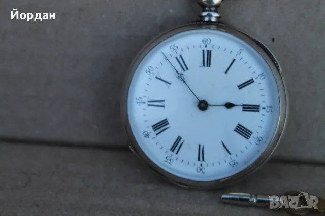 Швейцарски сребърен джобен часовник , снимка 3 - Джобни - 50099114