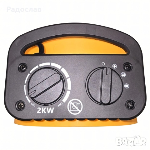 Електрически нагревател вентилатор 2kW с ръчен термостат – Идеален за бързо и ефективно отопление, снимка 2 - Отоплителни печки - 52841980