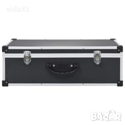 vidaXL CD куфар за 80 диска, алуминий, ABS, черен (SKU:91855), снимка 3 - Органайзери за бюро - 48254857