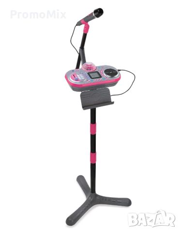 Музикално студио Vtech Kidi Superstar DJ 80-531703 Детски микрофон със стойка DJ пулт караоке музика, снимка 4 - Музикални играчки - 46682259