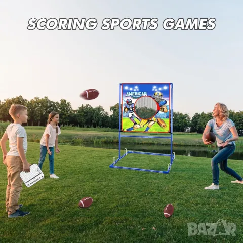 VATOS Игра за хвърляне по мишена с 4 надуваеми ръгби топки, снимка 4 - Други - 49933894