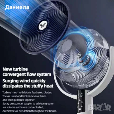 Безшумен и мощен вентилатор с дистанционно управление — 4 височини за всяко пространство, снимка 5 - Вентилатори - 50681800