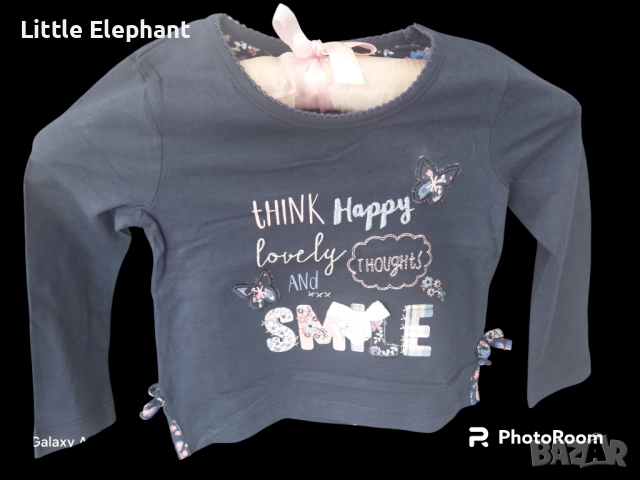 Блузка с дълъг ръкав за 2-3 год мом"Think happ,lovely thoughts and smile",Англия/нова