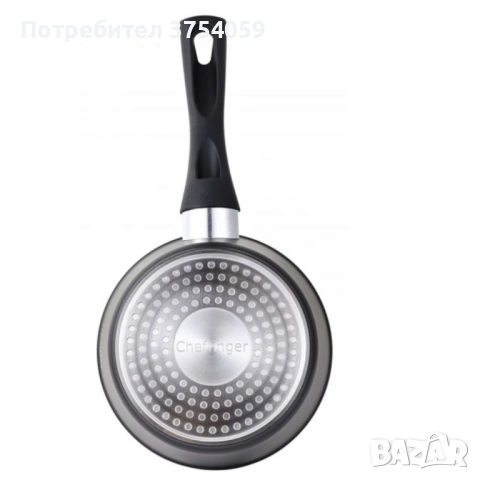 Комплект тигани Cheffinger с мраморно покритие – 3 части за всяка кухня - черен цвят, снимка 6 - Съдове за готвене - 53124743