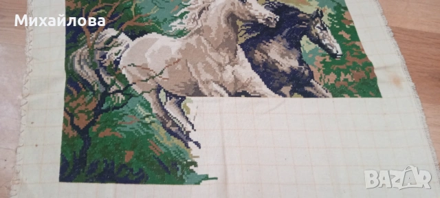 Гоблен за довършване " Коне в галоп", снимка 2 - Гоблени - 53199341