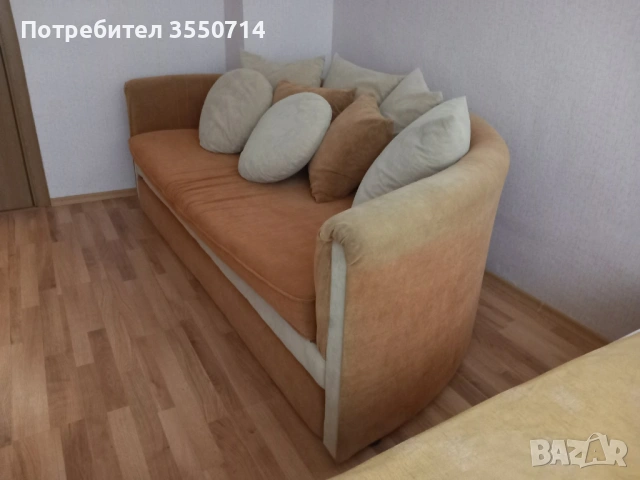 Разтегателен кръгъл диван с 2 фотьоила, снимка 6 - Дивани и мека мебел - 53583465