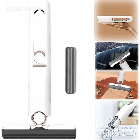 Mини моп Digital One SP01016, сгъваем, 29.5 x 15.5 см, Компактен и лек, Биоразградима гъба, Бял, Min, снимка 5 - Други стоки за дома - 49403258