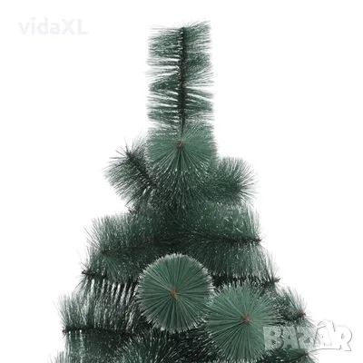 vidaXL Изкуствена коледна елха със стойка, зелена, 150 см, PET(SKU:328483), снимка 3 - Декорация за дома - 48678332