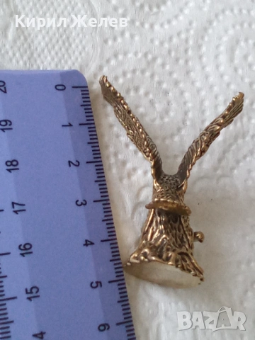 Малка бронзова фигурка на орел 🦅 51562, снимка 3 - Колекции - 53752453