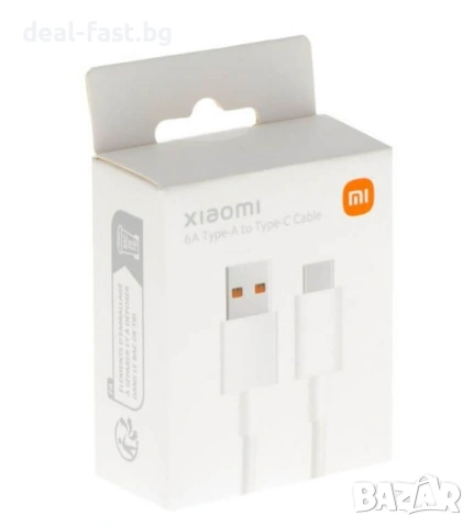 Оригинален USB-C кабел за Xiaomi 6A/120W с бързо зареждане 1м / Бял