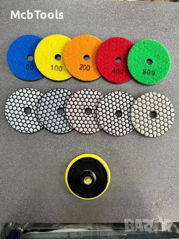 Диск диамантен за шлайфане на гранит, мрамор, камък с велкро 100мм, снимка 2 - Други инструменти - 52234988