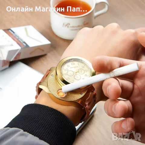 Мултифункционален кварцов часовник с USB запалка, снимка 3 - Мъжки - 53024818