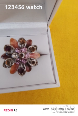 Стари посребрени пръстени със естествен камък, снимка 4 - Антикварни и старинни предмети - 53709696