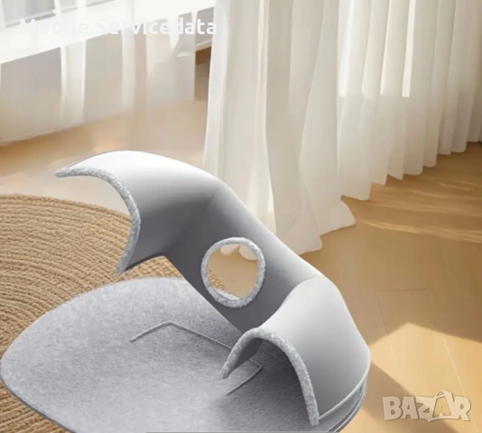 Плюшено котешко легло с тунел за игра - размер М, 55*75см, снимка 2 - За котки - 52164291