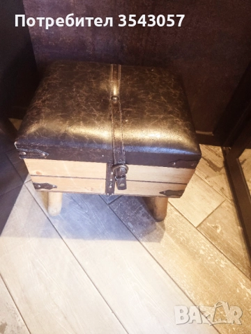 Табуретка от дърво и кожа 4бр, снимка 2 - Други - 51595610