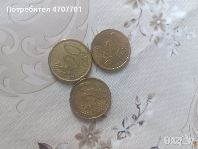 Стари монети 1 евро 2 евро  50 евро цента 20 евро цента от  2000г 2002г и 2003 г, снимка 4 - Други ценни предмети - 54157015